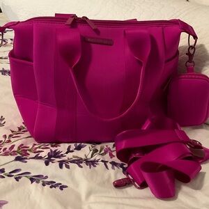 Women's Hot Pink Tote Bag with Removable Strap